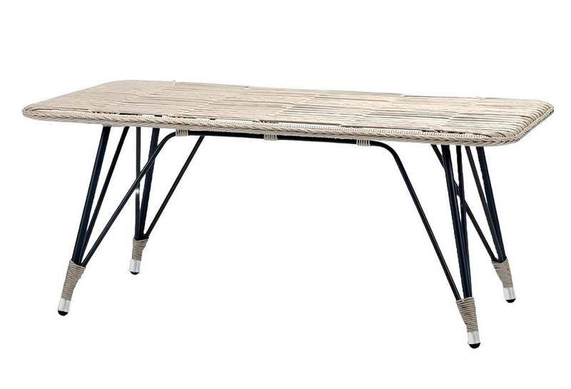 Xlmoebel Gartentisch Luxuriöser moderner Grauer Rattan-Kaffeetisch im stilvollen Design (Tisch), Hergestellt in Europa von Xlmoebel