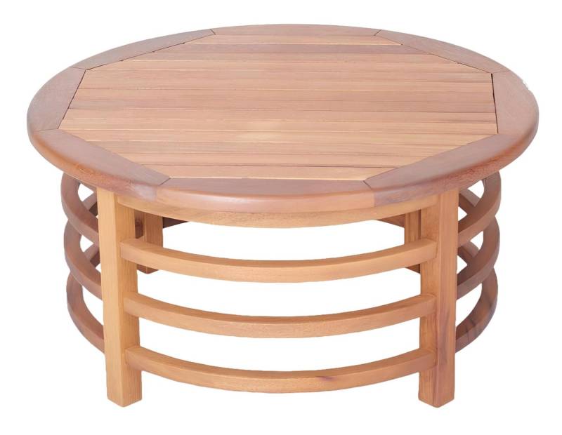 Xlmoebel Gartentisch Runder Holz-Couchtisch für den Gartenbereich (Couchtisch), Hergestellt in Europa von Xlmoebel