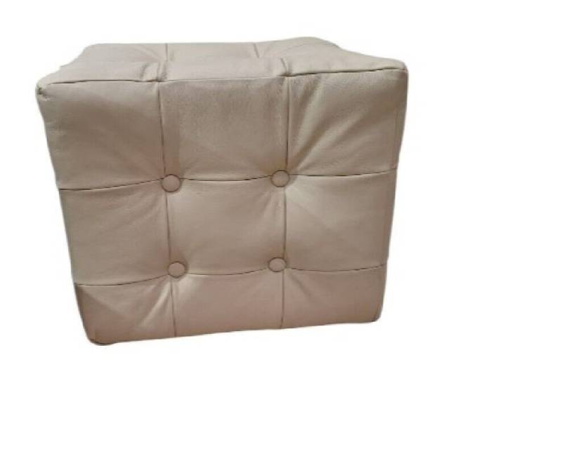 Xlmoebel Hocker Beige Hocker Quadratisch Leder Sitz Fußhocker Polster Bank (1 St., Hocker), Made in Europa von Xlmoebel