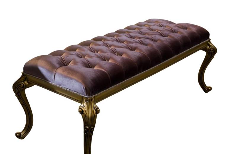 Xlmoebel Hocker Designer-Samt-Hocker Chesterfield Luxus Beistellbank Fußhocker (Hocker), Hergestellt in Europa von Xlmoebel
