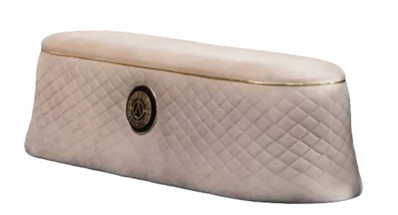 Xlmoebel Bettbank Eleganter beiger Hocker Sitzmöbel Holz Premium Ottomane Fußhocker (1-St., Hocker), Hergestellt in Europa von Xlmoebel