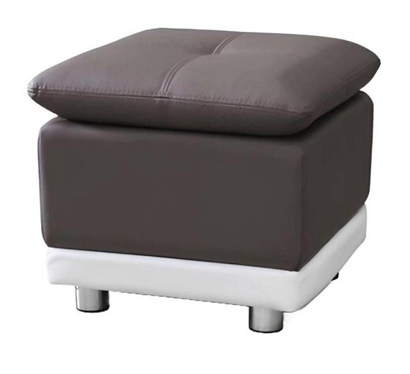 Xlmoebel Polsterhocker Großer Fußhocker mit Leder- und Textilbezug im Designerstil, Ottomane (Hocker Manilla Smal), Hergestellt in Europa von Xlmoebel