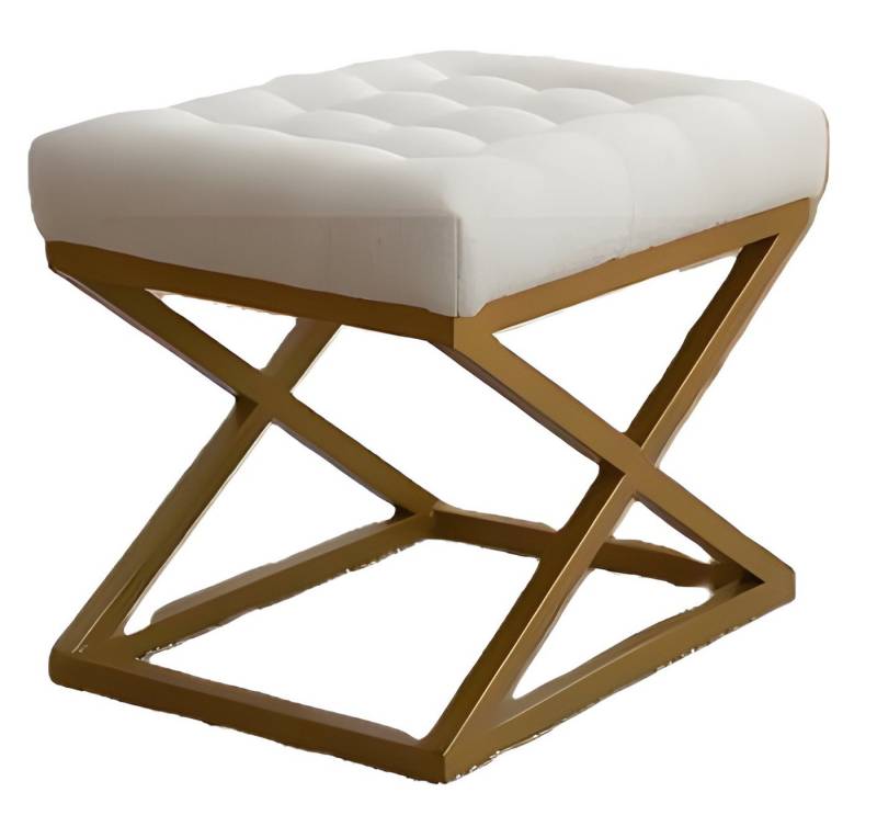 Xlmoebel Hocker Luxuriöser goldener Stoff-Sitzhocker für das Wohnzimmer - Fußhocker (Hocker), Hergestellt in Europa von Xlmoebel