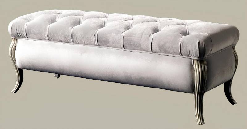 Xlmoebel Hocker Ovaler Polsterhocker im Chesterfield-Design (Hocker), Hergestellt in Europa von Xlmoebel