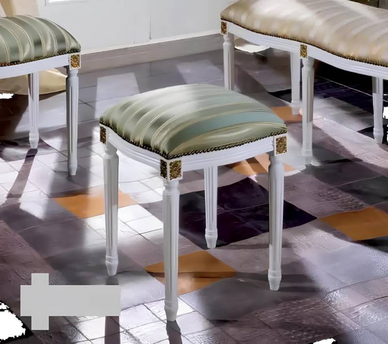 Xlmoebel Hocker Traditioneller Polsterhocker aus Stoff für Möbel Sitzgelegenheiten (Hocker), Hergestellt in Europa von Xlmoebel