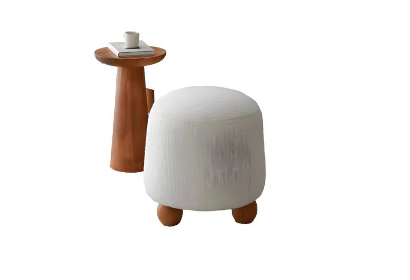 Xlmoebel Hocker Weißer Stoff-Sitzhocker für das Wohnzimmer mit Hocker, Puff, Fußhocker (Hocker), Hergestellt in Europa von Xlmoebel