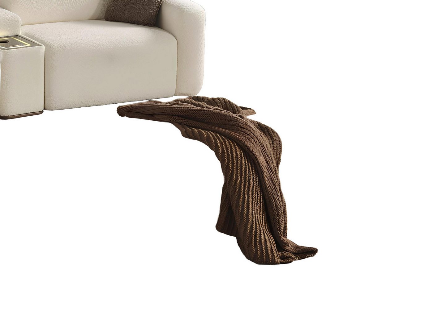 Xlmoebel Hocker Weißes Sitzpouf-Set mit Sitzkissen, Fußhocker und Rechteckiger Hocker (Puff), Hergestellt in Europa von Xlmoebel
