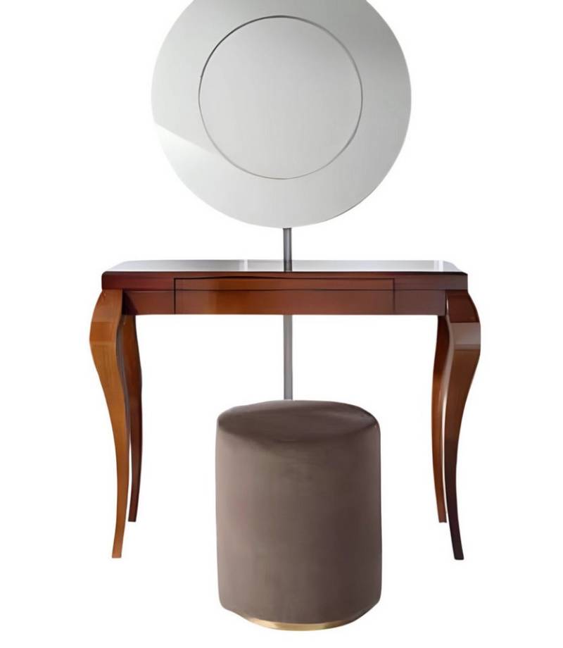 Xlmoebel Hocker Zweiteiliges Set aus Holz in Braun: Konsolentisch, Hocker (2 St., Set Konsole + Hocker), Hergestellt in Europa von Xlmoebel