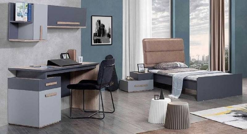 Xlmoebel Jugendzimmer-Set Jugendzimmer Möbel Komplett-Set Bett und Nachttisch Modernes Design, (Bett), Hergestellt in Europa von Xlmoebel