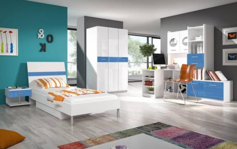 Xlmoebel Jugendzimmer-Set Jugendzimmermöbel-Set mit Tisch, Bett, Schrank und Kommode - 5-teilig, (Schlafzimmer-Set), Hergestellt in Europa von Xlmoebel