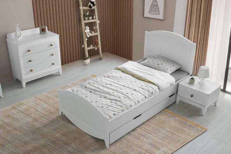 Xlmoebel Jugendzimmer-Set Möbelset für Kinder- und Jugendzimmer mit Bett Nachttisch und Kommode, (3tlg. Set (Bett + Nachttisch + Kommode), Hergestellt in Europa von Xlmoebel