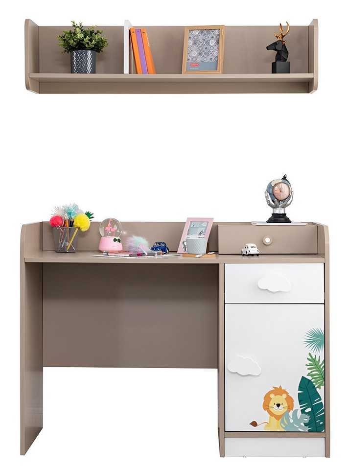 Xlmoebel Jugendzimmer-Set Neuartiges Jugendzimmermöbel-Set mit trendigem Schreibtisch, (Schreibtisch + Wandregal), Hergestellt in Europa von Xlmoebel