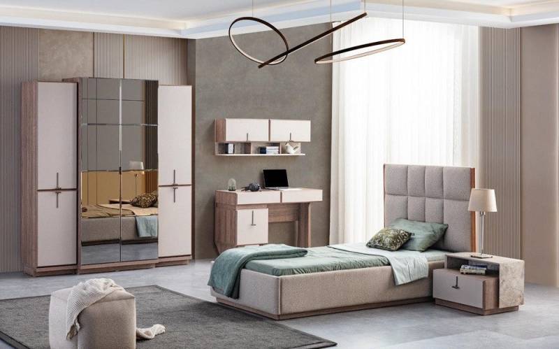 Xlmoebel Jugendzimmer-Set Neue Designer-Möbel für das moderne Kinderzimmer: Bett, Schreibtisch, (Bett + Nachttisch + Schreibtisch + Kinderschrank + Wandschrank), Hergestellt in Europa von Xlmoebel