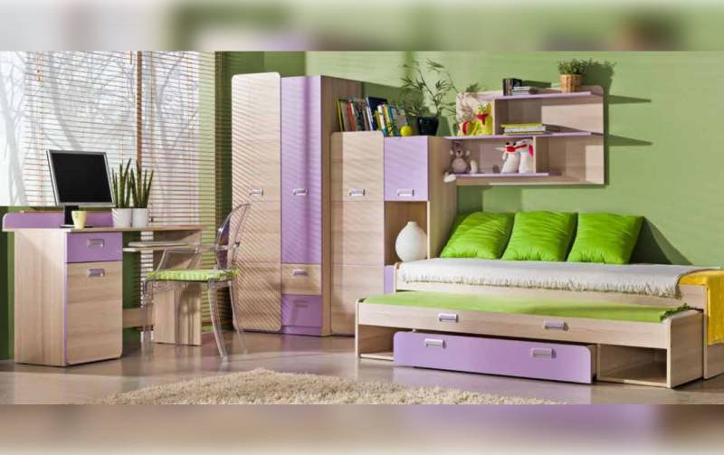 Xlmoebel Jugendzimmer-Set Neues 5-teiliges Set für Kinderzimmer mit Bett, Schrank und Kommode, (Jugendzimmer), Hergestellt in Europa von Xlmoebel