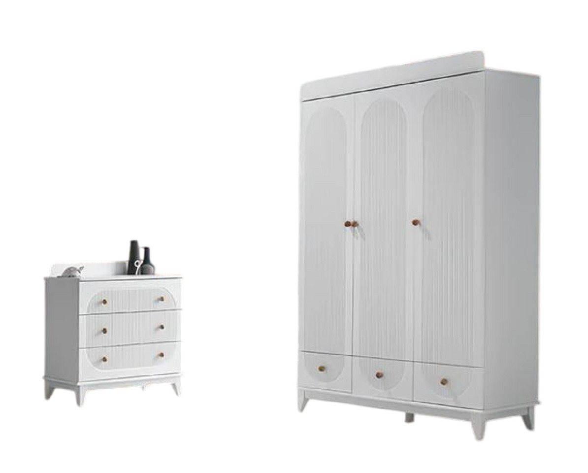 Xlmoebel Jugendzimmer-Set Neues Jugendzimmer aus Holz in modernem Stil mit weißem Kleiderschrank, (2 tlg.KINDERZIMMER SET (KLEIDERSCHRANK+KOMMODE), Hergestellt in Europa von Xlmoebel