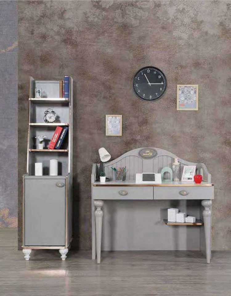 Xlmoebel Jugendzimmer-Set Neues Jugendzimmermöbel im Landhausstil aus Holz - Regal, (2-tlg., Schreibtisch + Bücherregal), Hergestellt in Europa von Xlmoebel