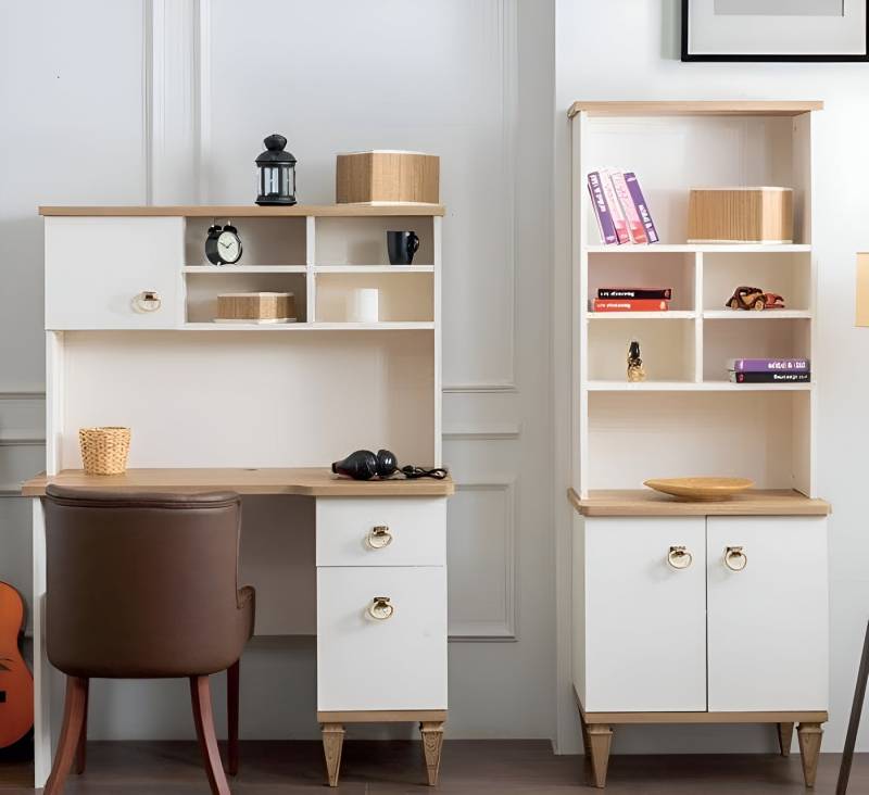 Xlmoebel Jugendzimmer-Set Schreibtisch mit Bücherregal Luxus Design Moderne Möbel Brandneu, (2tlg. Kinderzimmer Set (Bücherregal + Schreibtisch), Hergestellt in Europa von Xlmoebel