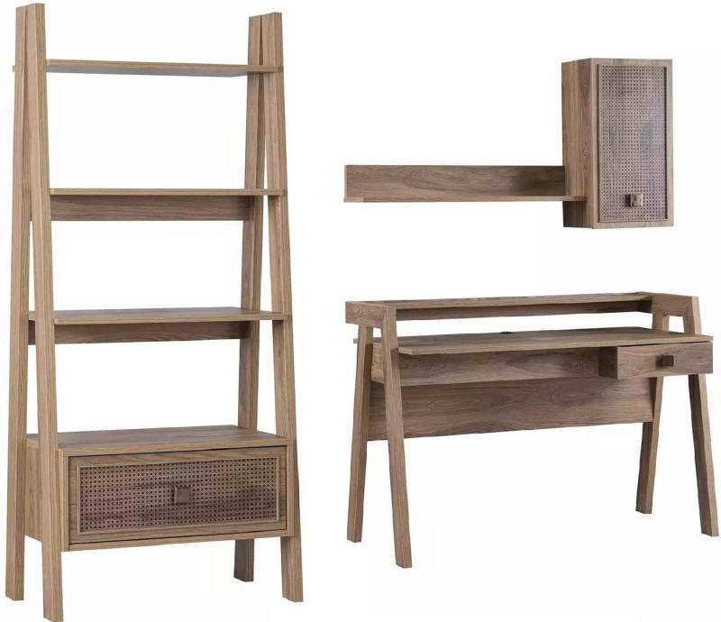 Xlmoebel Büromöbel-Set Schreibtisch- und Bücherregal-Set aus braunem Holz für Kinder, (Kinderzimmer Set 3tlg (Schreibtisch + 2xBücherregal), Hergestellt in Europa von Xlmoebel