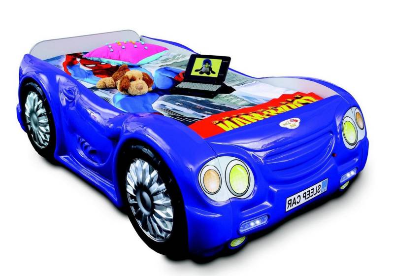 Xlmoebel Kinderbett Blaues Autobett für Kinder mit Matratze im Stil eines Rennwagens für (Kinderbett Sleep Car Blau), Hergestellt in Europa von Xlmoebel