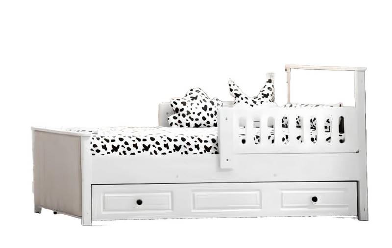Xlmoebel Kinderbett Hochbett aus Holz mit Funktionen und ausziehbarem Bett 200 in Weiß. (1-tlg., Kinderbett), Hergestellt in Europa von Xlmoebel