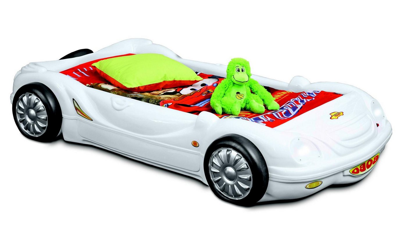 Xlmoebel Kinderbett Kinderzimmer Bett in Form eines Rennwagen Autobetts in Weiß inklusive (2-tlg., Weiß Kinderbett), Hergestellt in Europa von Xlmoebel