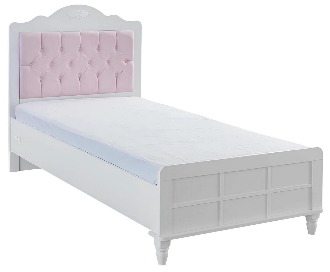 Xlmoebel Kinderbett Rosa Holz Kinderbett für das Kinderzimmer Chesterfield-Stil mit (Kinderbett), Hergestellt in Europa von Xlmoebel
