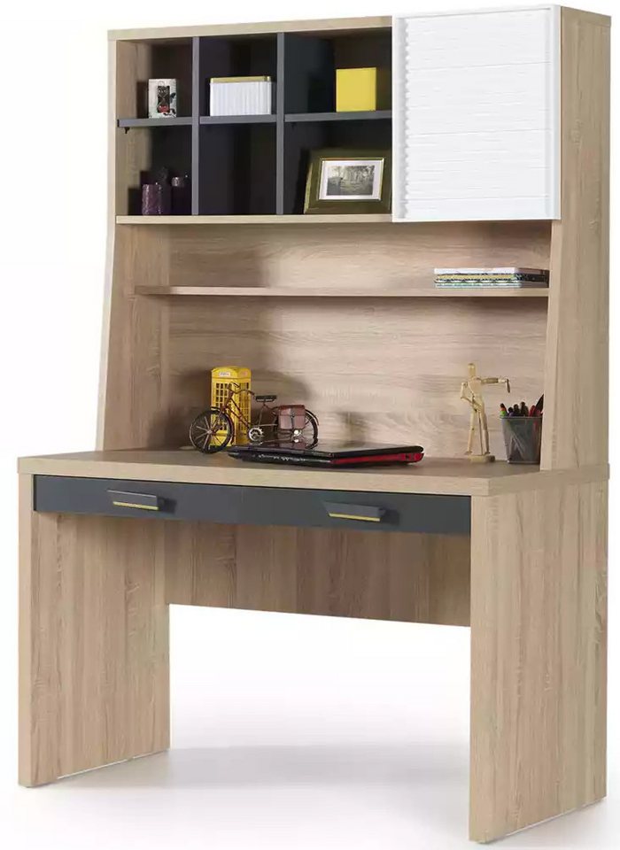 Xlmoebel Kinderschreibtisch Braunes Kinderzimmer-Bücherregal aus Holz für den Schreibtisch (Schreibtisch + Bücherregal), Hergestellt in Europa von Xlmoebel
