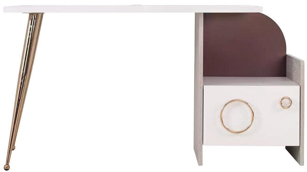 Xlmoebel Kinderschreibtisch Schreibtisch-Set aus Holz mit weißem Bücherregal für das Kinderzimmer (Set 2tlg Schreibtisch + Bücherregal), Hergestellt in Europa von Xlmoebel