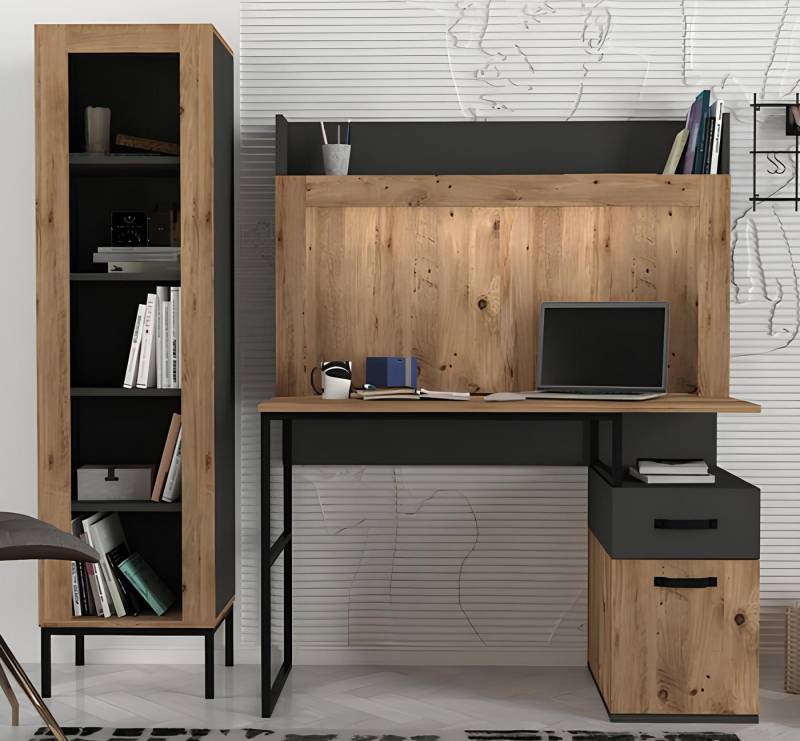 Xlmoebel Kinderschreibtisch Set für Jugendzimmer mit Schreibtisch und Bücherregal - Vollständige (2tlg Jugendzimmer Set (Schreibtisch + Bücherregal), Hergestellt in Europa von Xlmoebel