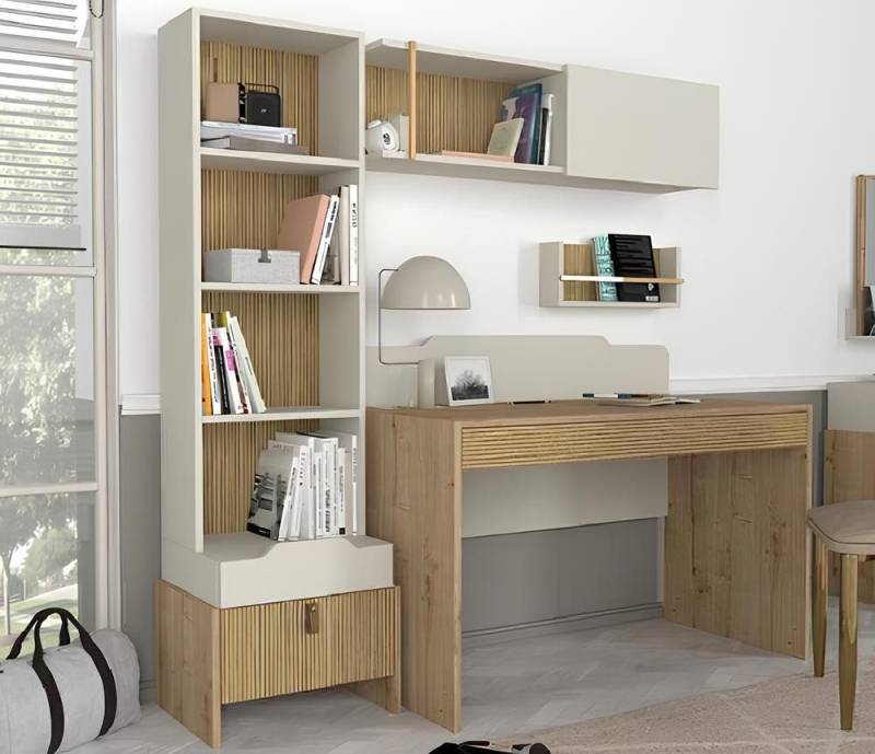 Xlmoebel Kinderschreibtisch Set für das Jugendzimmer mit einem Schreibtisch und einem Bücherregal (2tlg Jugendzimmer Set (Schreibtisch + Bücherregal), Hergestellt in Europa von Xlmoebel