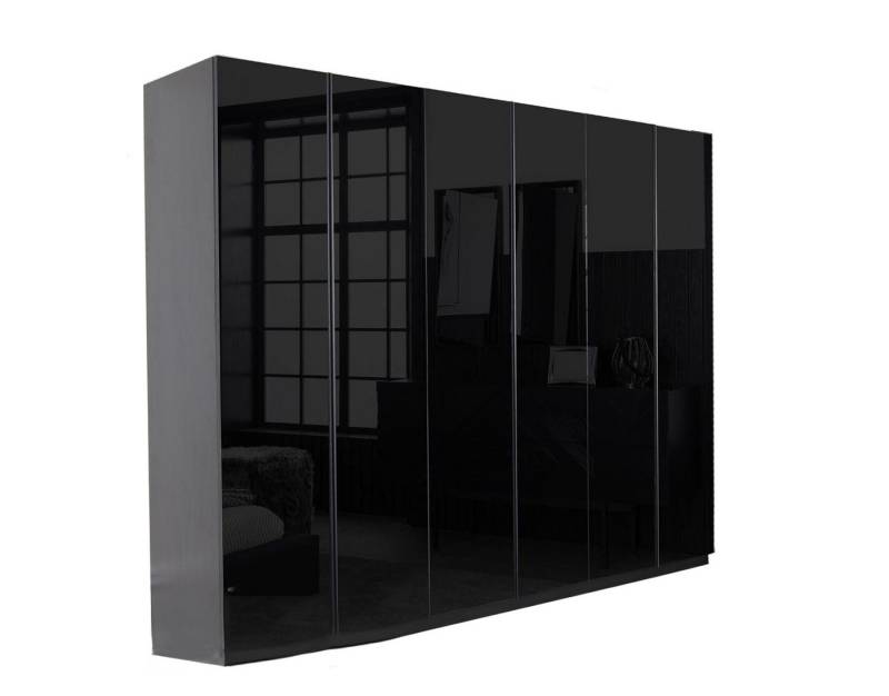 Xlmoebel Kleiderschrank 264cm Kleiderschrank Schlafzimmermöbel aus schwarzem Holz (Kleiderschrank) Hergestellt in Europa von Xlmoebel