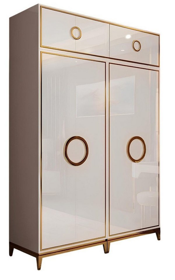 Xlmoebel Kleiderschrank Designer Hochglanz Kleiderschrank aus Holz für stilvolles Wohnen (Kleiderschrank) Hergestellt in Europa von Xlmoebel