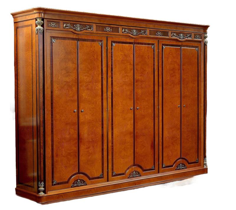 Xlmoebel Kleiderschrank Großer Kleiderschrank mit 6 Türen im antiken Barock-Rokoko-Stil (YB E29 SERIE 6 Tueren Kleiderschrank) Hergestellt in Europa von Xlmoebel