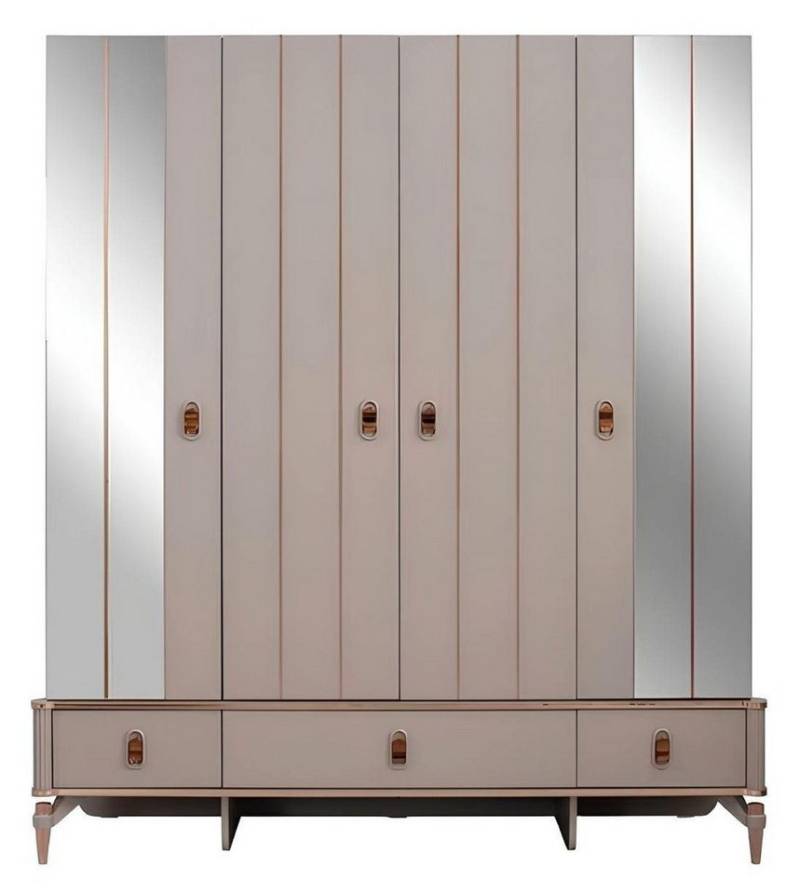 Xlmoebel Kleiderschrank Kinder Kleiderschrank aus Holz mit Spiegel in Beige (Kleiderschrank) Hergestellt in Europa von Xlmoebel
