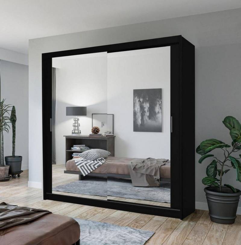 Xlmoebel Schwebetürenschrank Schrankwand 2 Türen Holz Neu Schlafzimmer Möbel modern stilvoll (1-St., Kleiderschrank) Hergestellt in Europa von Xlmoebel