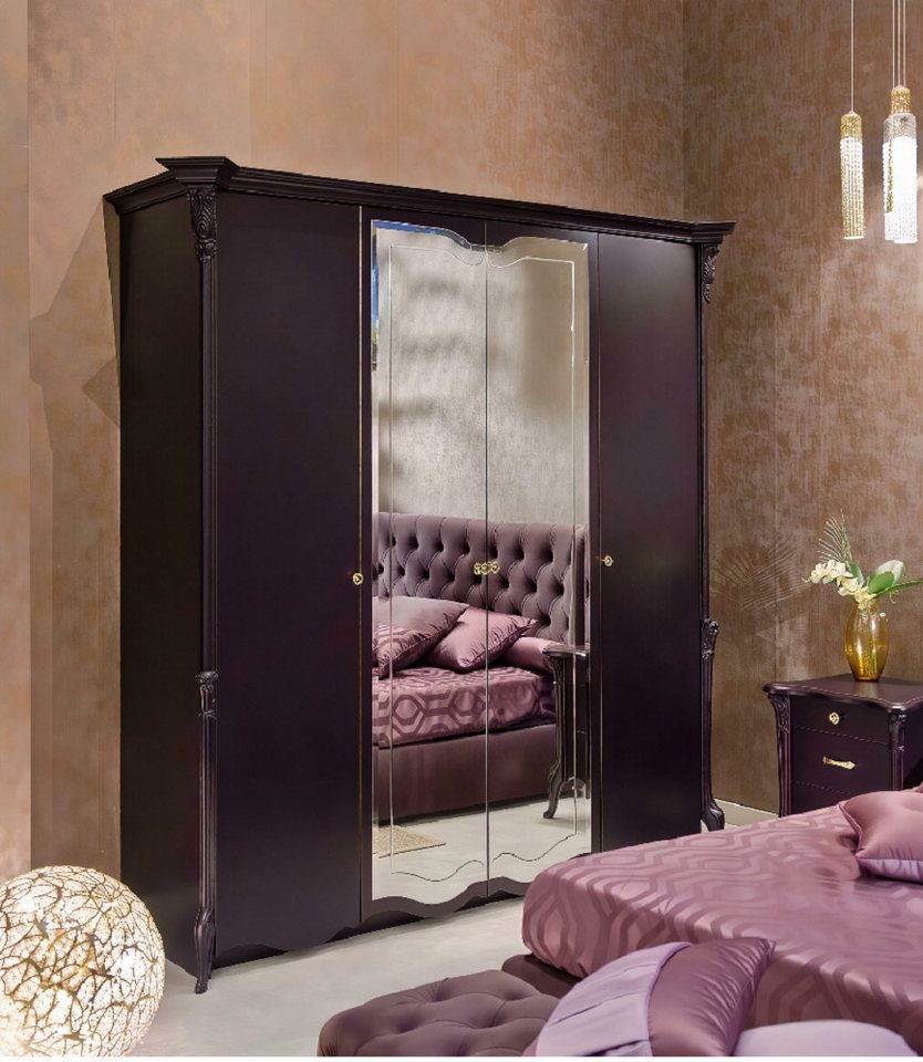 Xlmoebel Kleiderschrank Edler mit Spiegel Schrank Schränke Italienische Möbel neu Lila (1-St., Kleiderschrank) Hergestellt in Italy von Xlmoebel