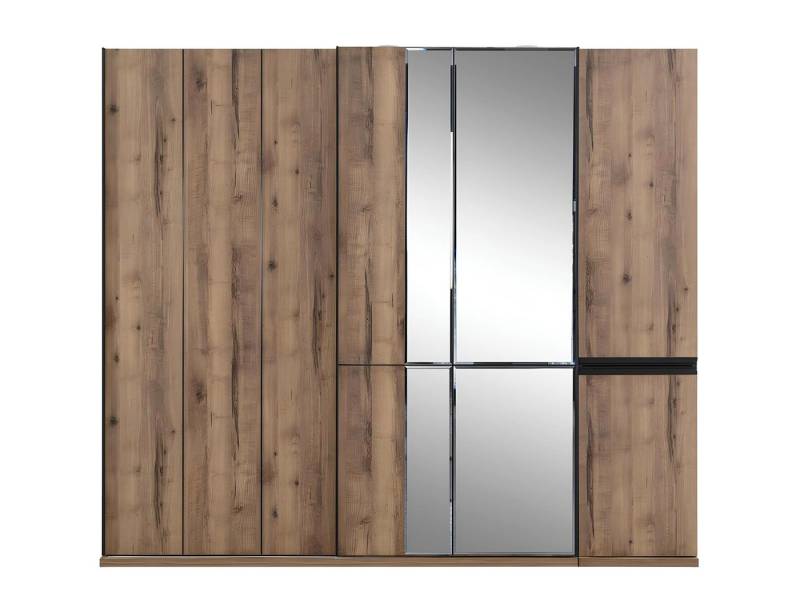 Xlmoebel Kleiderschrank Luxuriöser großer Kleiderschrank in braunem Holz mit Spiegel - (Kleiderschrank) Hergestellt in Europa von Xlmoebel