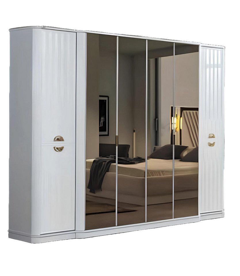 Xlmoebel Kleiderschrank Luxuriöser italienischer Kleiderschrank mit Spiegel und Holzmöbeln (Kleiderschrank) Hergestellt in Europa von Xlmoebel