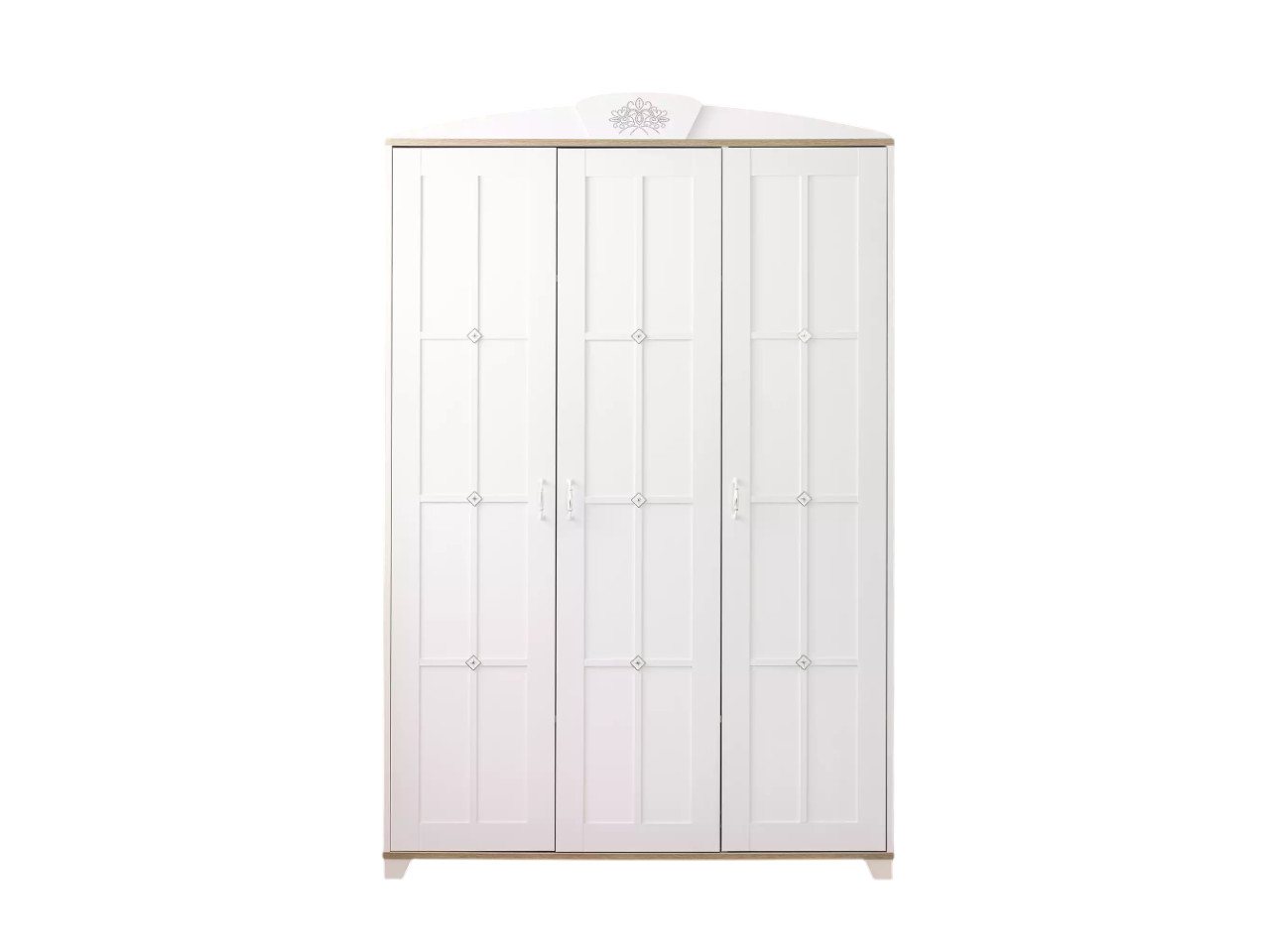 Xlmoebel Kleiderschrank Luxuriöser weißer Holzschrank mit 3 Türen - Design-Kleiderschrank (1-St., Kleiderschrank) Hergestellt in Europa von Xlmoebel