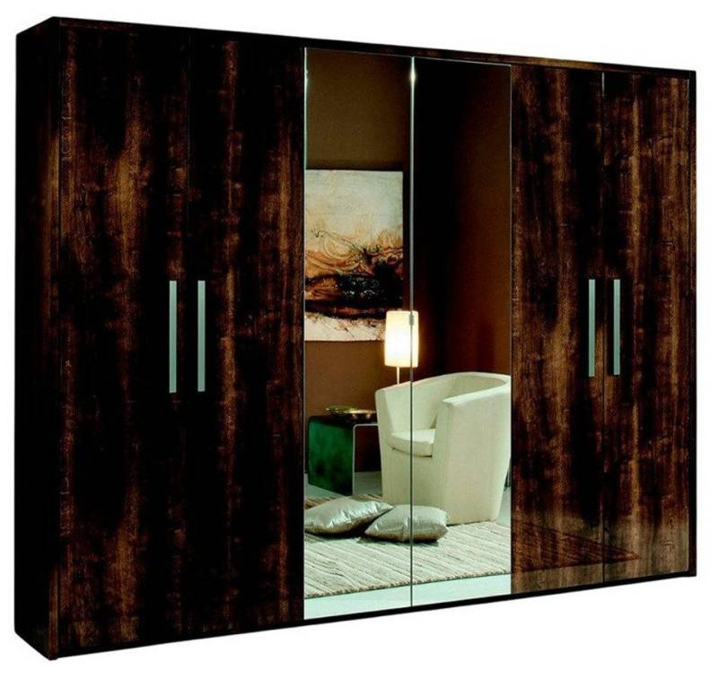 Xlmoebel Kleiderschrank Neuer Designer-Kleiderschrank aus Holz mit 6 Türen, Spiegel (Kleiderschrank) Hergestellt in Europa von Xlmoebel