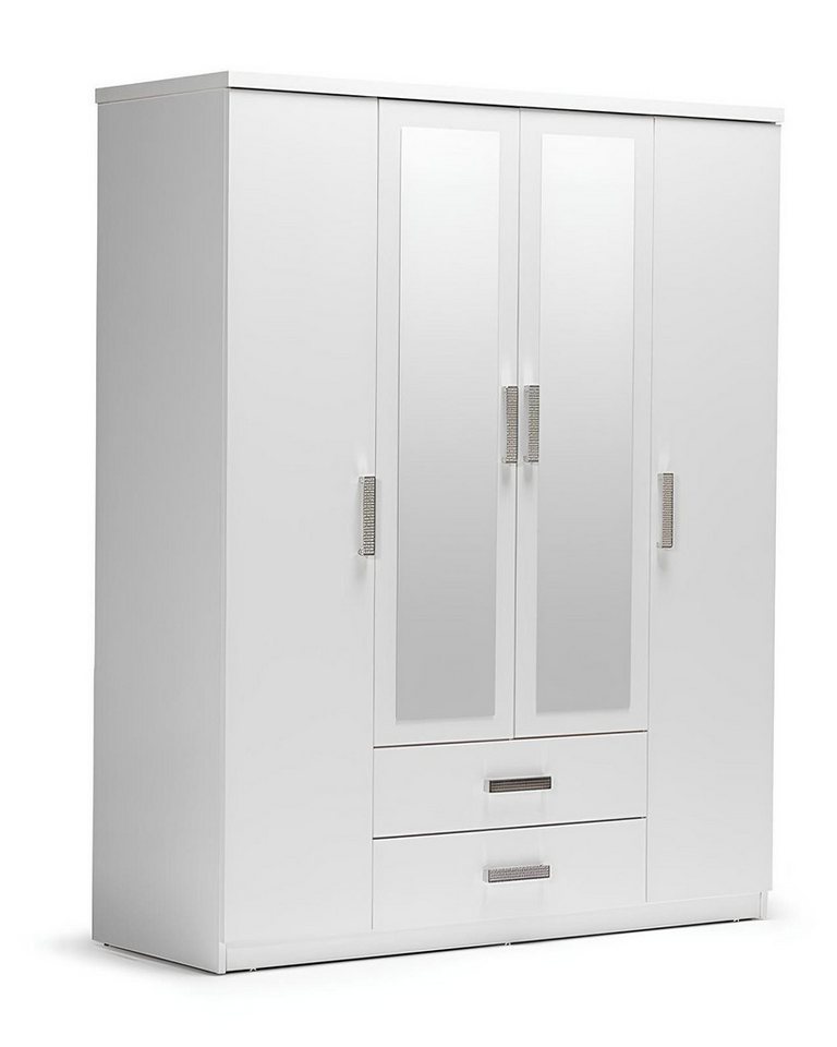 Xlmoebel Kleiderschrank Schlafzimmerschrank aus weißem Holz mit Spiegel - Anbauelement. (Kleiderschrank) Hergestellt in Europa von Xlmoebel