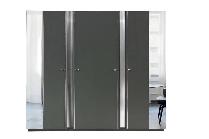 Xlmoebel Kleiderschrank Stabiler Grauer Schrank aus Holz Moderne Einrichtung 6-türiger (1-St., Kleiderschrank) Hergestellt in Europa von Xlmoebel