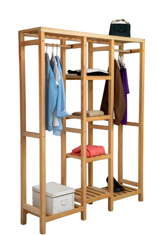 Xlmoebel Garderobenschrank Zeitgemäße Beige Garderobe mit Regal und Schrank - Holzmöbel (Garderobenständer) Hergestellt in Europa von Xlmoebel