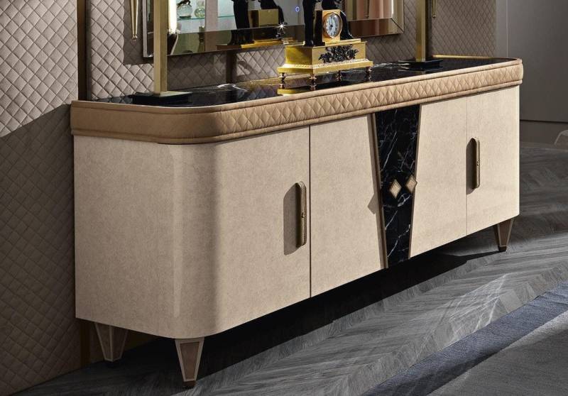 Xlmoebel Kommode Beigefarbenes Massivholz-Möbelstück mit Schubladen - Anrichte Kommode (Kommode), Hergestellt in Italy von Xlmoebel