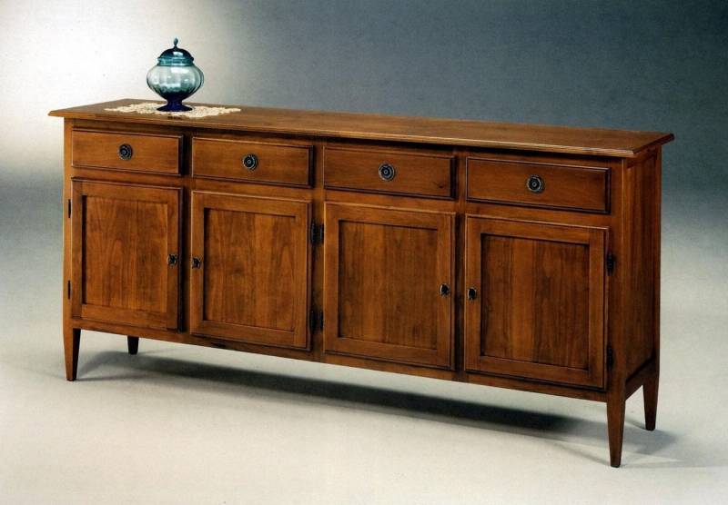 Xlmoebel Sideboard Braune Massivholz-Kommode Anrichte in Sideboard-Stil Möbelstück (Kommode), Hergestellt in Italy von Xlmoebel