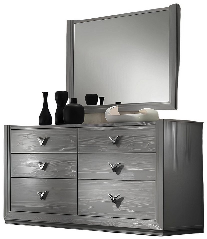 Xlmoebel Schubkastenkommode Designer Holz Kommoden Schrank mit Spiegel und Regal aus Italien (Set 2tlg.Kommode + Spiegel), Hergestellt in Europa von Xlmoebel