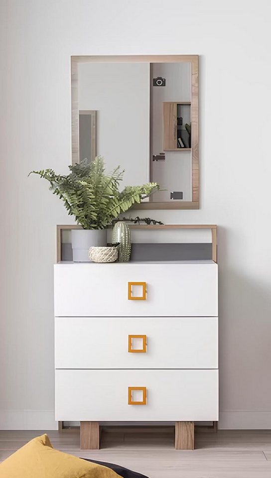 Xlmoebel Schubkastenkommode Kinderzimmer Schrank-Set aus weißem Holz mit Spiegel und Kommoden (Kommode + Spiegel), Hergestellt in Europa von Xlmoebel