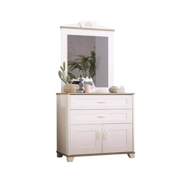 Xlmoebel Schminkschrank Kommoden-Set mit Spiegel und Schrank in Weiß aus Holz im modernen (Set Kommode + Spiegel) Hergestellt in Europa von Xlmoebel