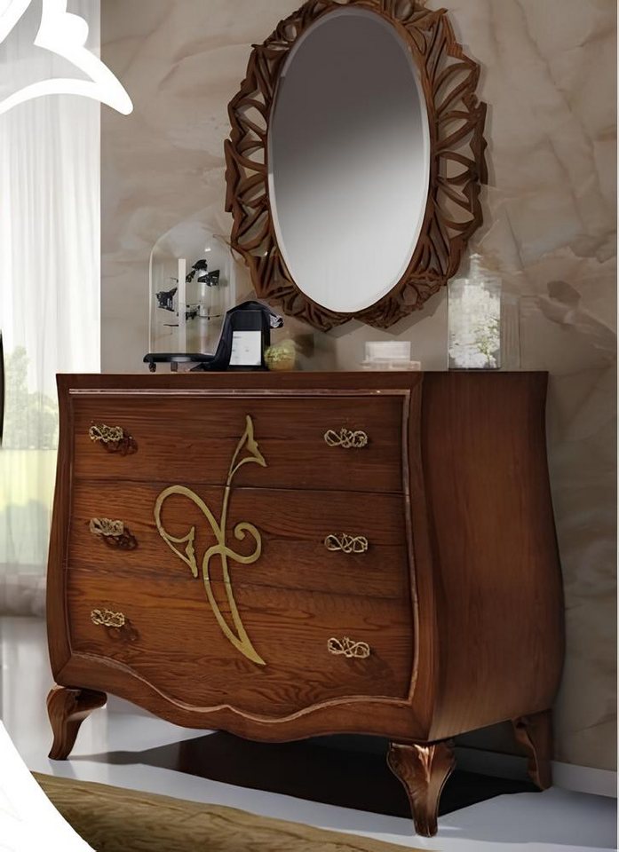 Xlmoebel Schubkastenkommode Luxuriöser Holzschrank mit Spiegel und Regal - Möbelstück in edlem (Set 2tlg. Kommode + Spiegel), Hergestellt in Europa von Xlmoebel