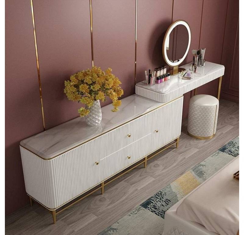 Xlmoebel Schminktisch Luxuriöser Spiegeltisch für das Schlafzimmer mit Konsolen und Kommoden (Schminktisch + Kommode), Hergestellt in Europa von Xlmoebel